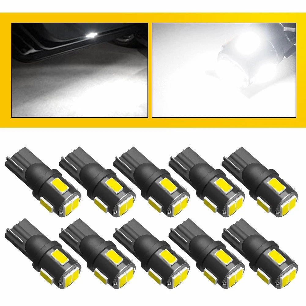 10X Super White T10 LED License Plate Light Bulb for Make Model 