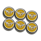 Chrome Cap Covers with Orange Carbon Fiber Inlay for 1997-2004 Chevy Corvette
