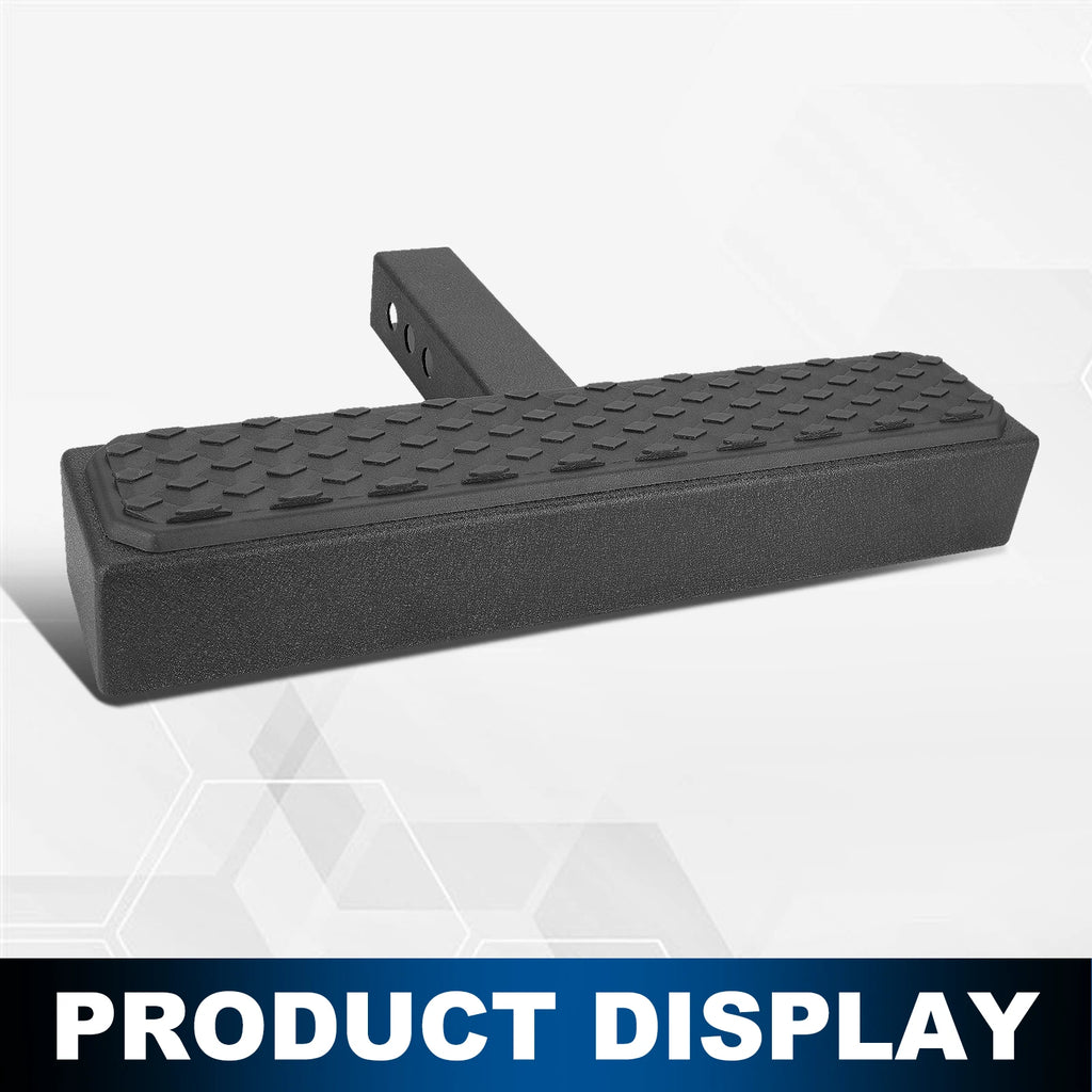 2" Hitch Receiver Rear Bumper Step Bar Guard (18.5" W, 350 lbs, Black)
