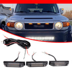 3 Smoked Amber Front Center Grille Running Light Kit for Toyota FJ Cruiser