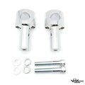 4" Solid Billet Chrome Riser Kit for 1-1/4" Handlebars (1/2-13UNC)
