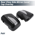 Pair Rearview Mirror Cover Overlay with LED Black Carbon Fiber for Lexus RX300 (1999–2003)