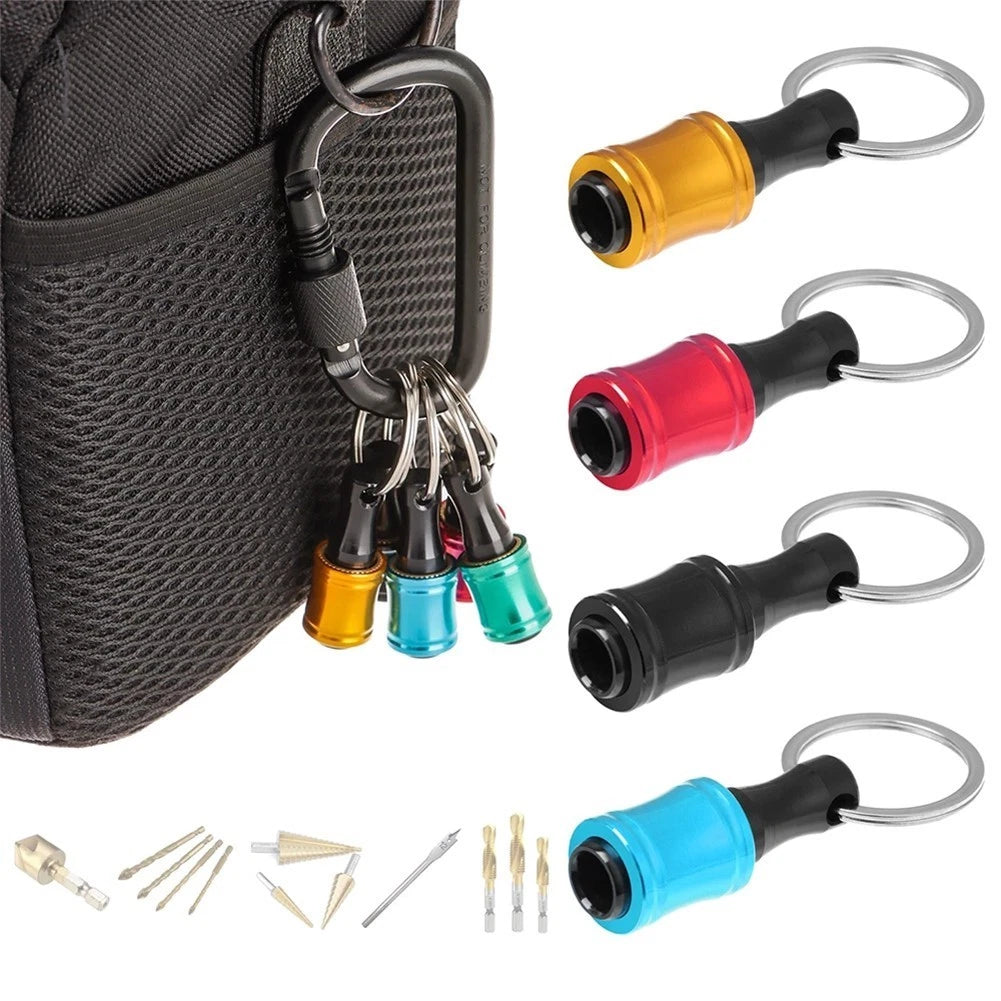 Set of 6 Screwdriver Bit Holders 1/4 Hex Shank Adapter with Carabiner