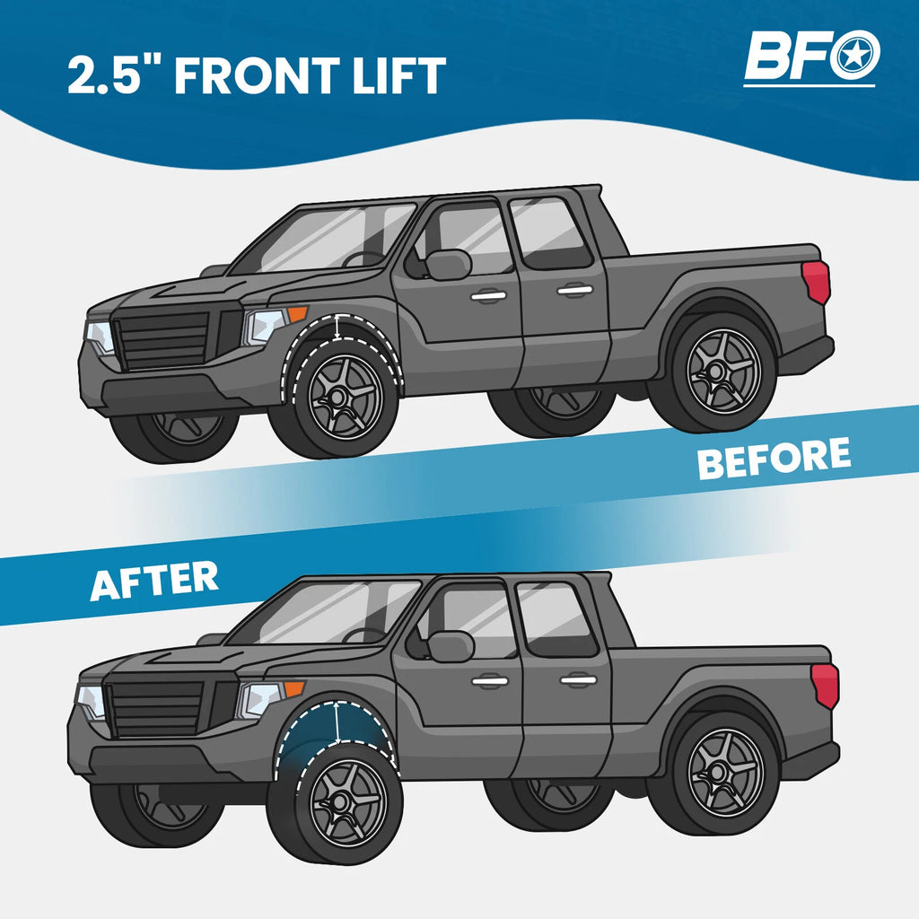 2X 2.5" Front Lifted Struts for Nissan Frontier 4WD (2005–2022)