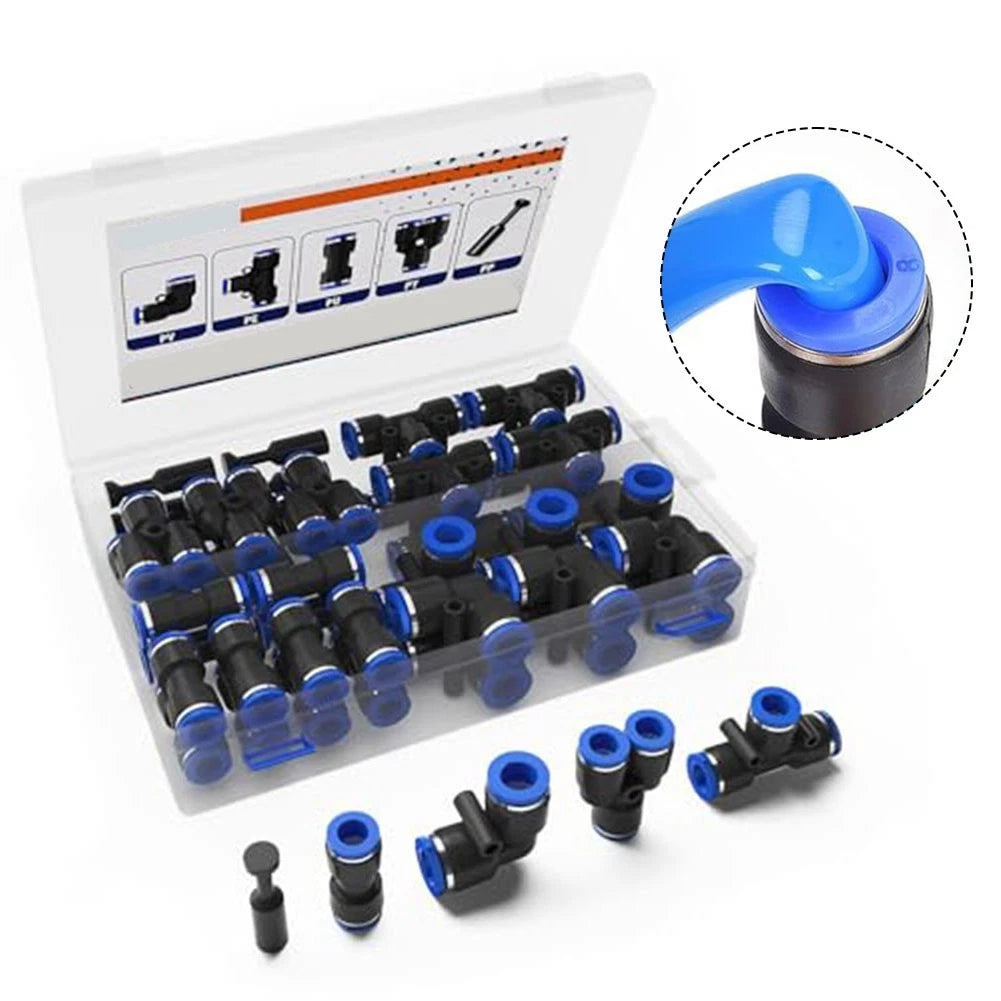 60pcs Push to Connect Air Hose Fittings Kit for Pneumatic Connections