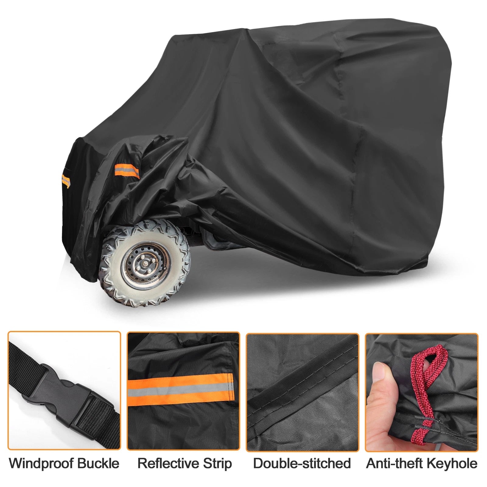 Waterproof UTV Cover for Honda Pioneer 1000 (2016–2023) 210D PU Black