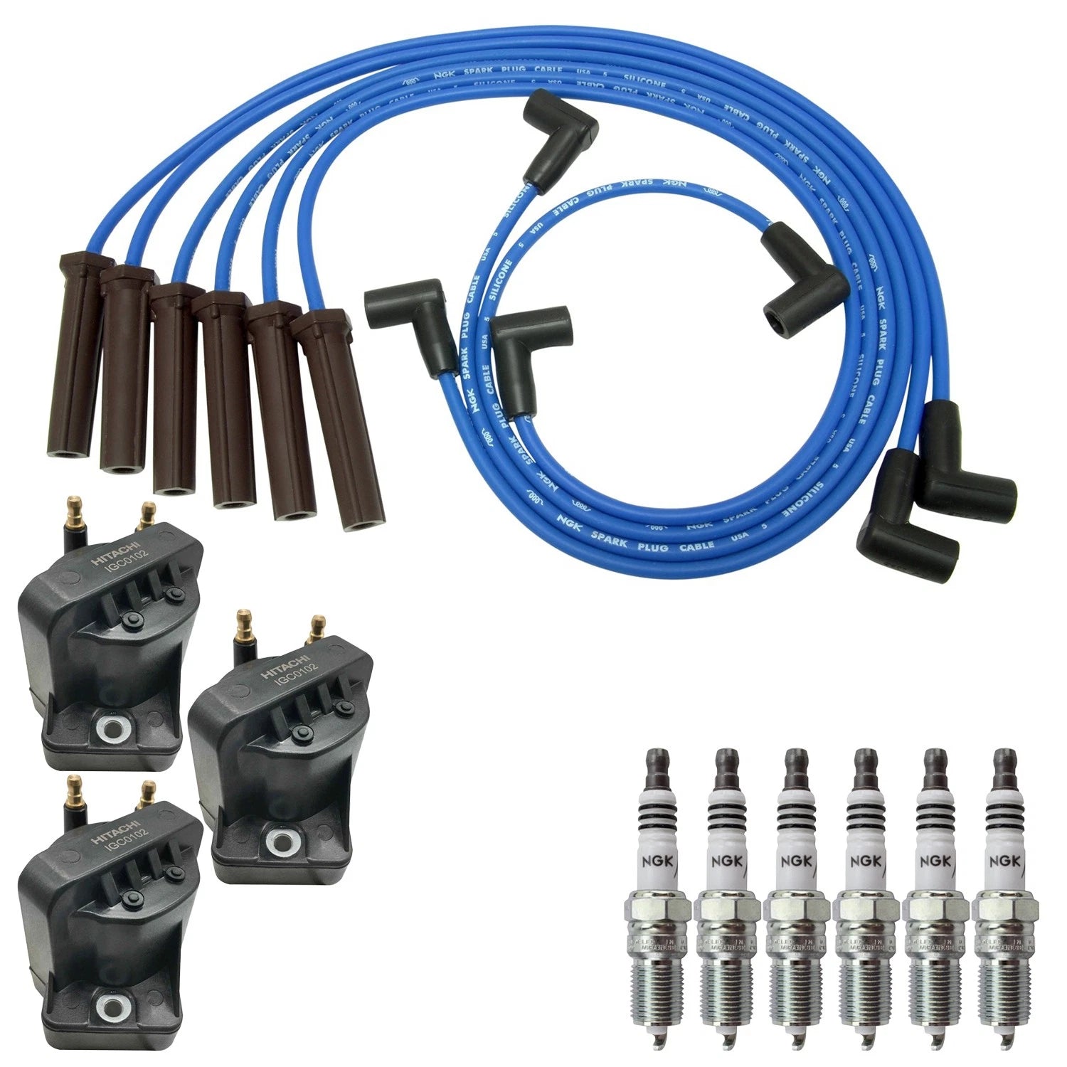 Set of 3 Ignition Coils & 6 NGK Iridium IX Spark Plugs for Malibu
