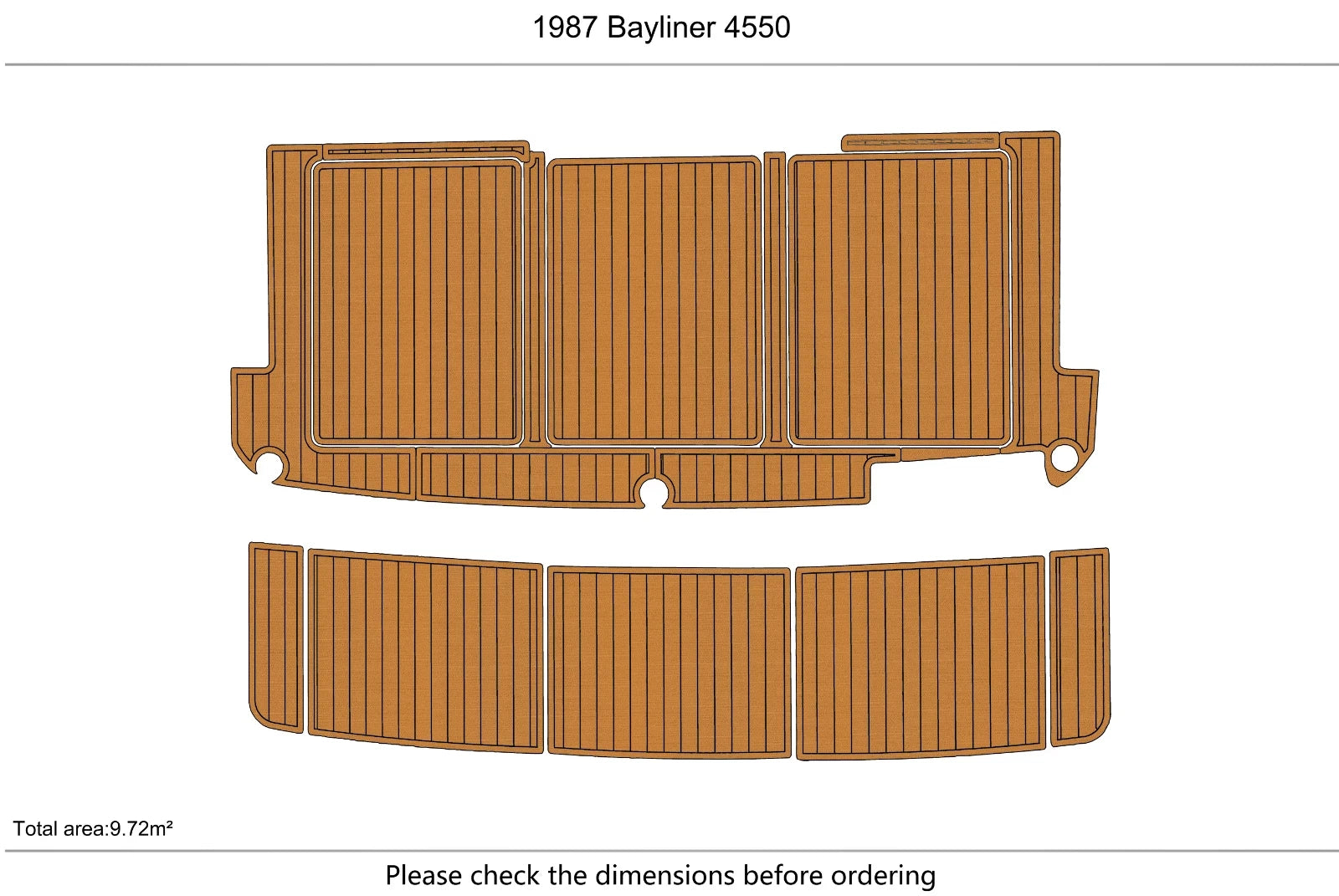 EVA Foam Teak Deck Flooring Mat for Bayliner 4550 (1988)