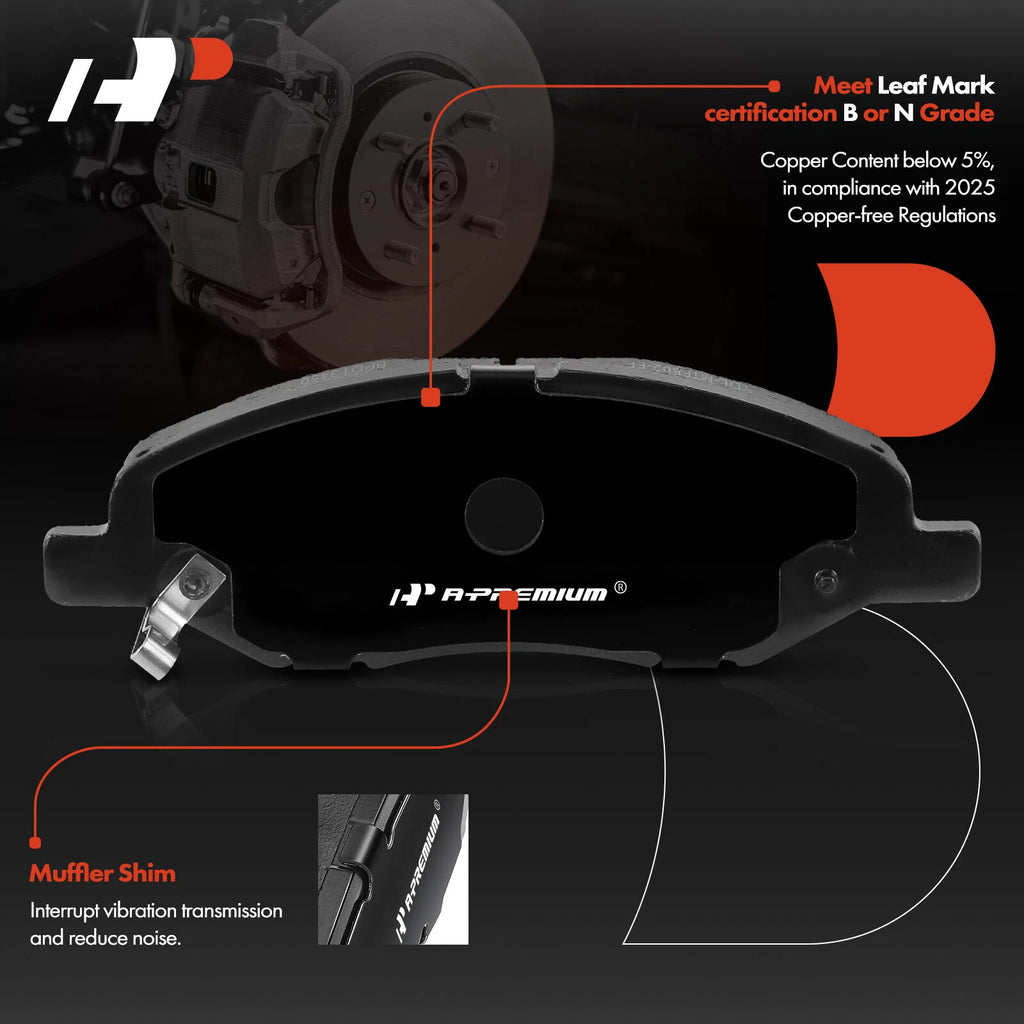 Set of 4 Front Ceramic Brake Pads for Nissan Versa (2008–2011)