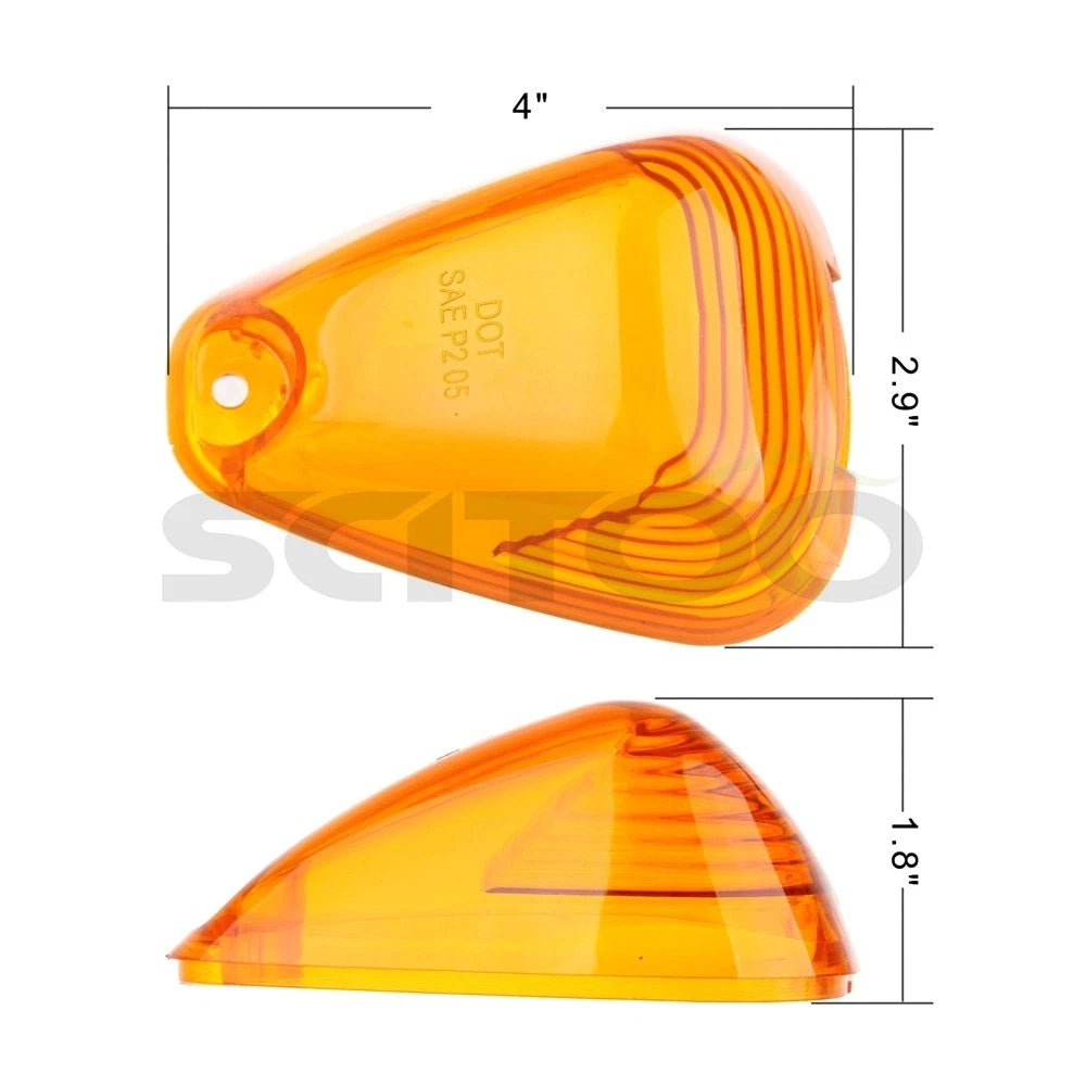 5X Amber Cab Marker Lens & T10-6-3020-SMD Blue LED Bulbs for Ford