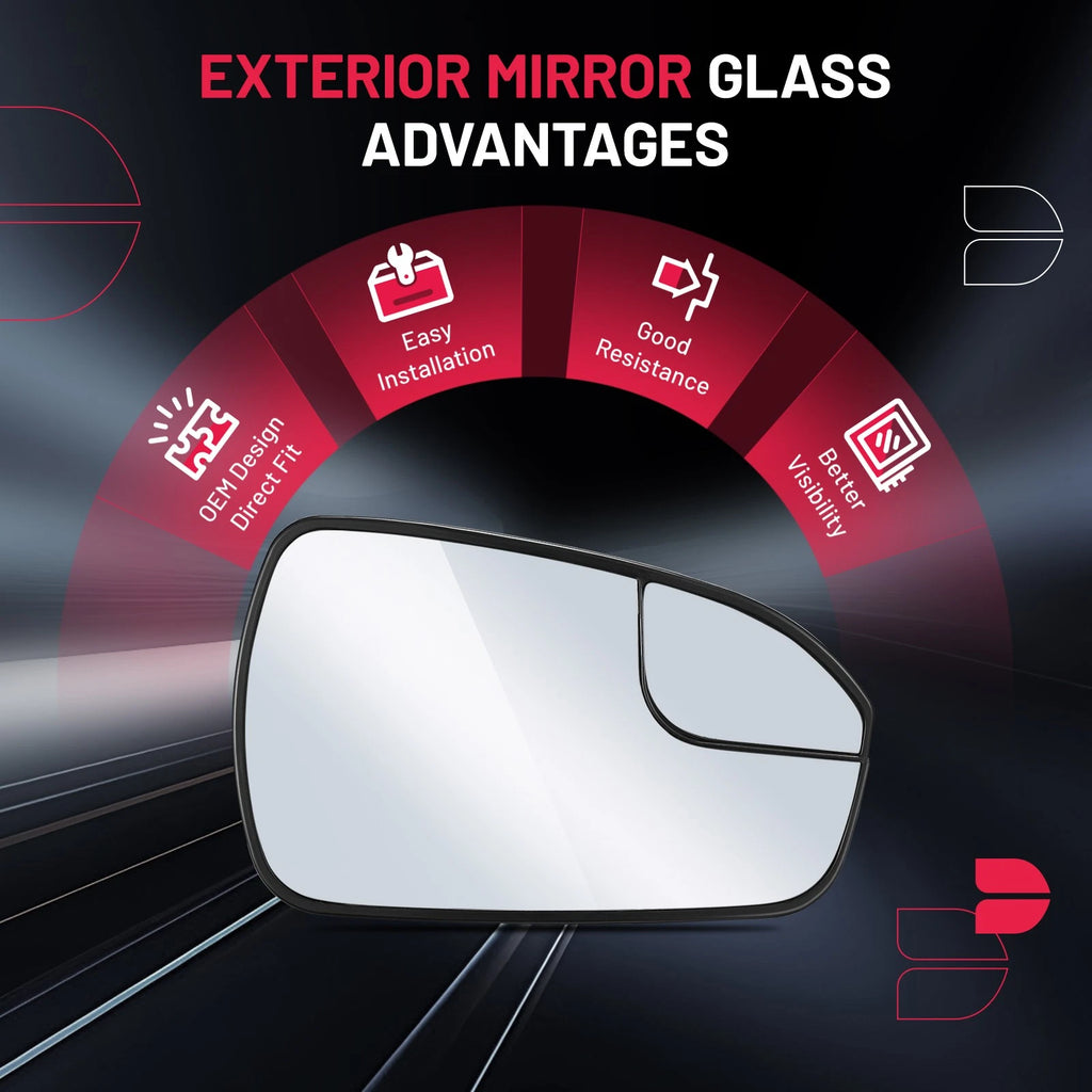 Heated Mirror Glass Right Passenger Side for Ford Fusion (2013-2020)