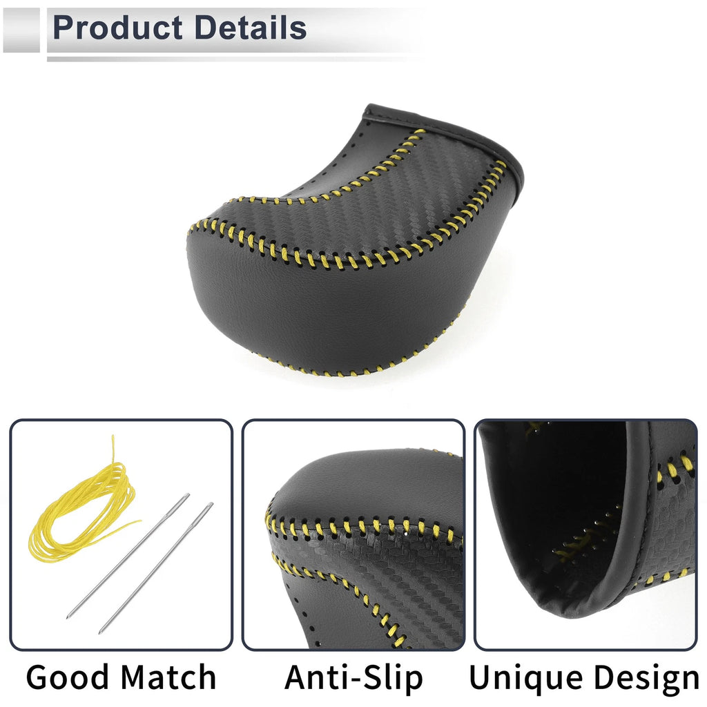 Gear Shift Knob Cover for Toyota Tacoma (2016–2022) Black Carbon Fiber Yellow