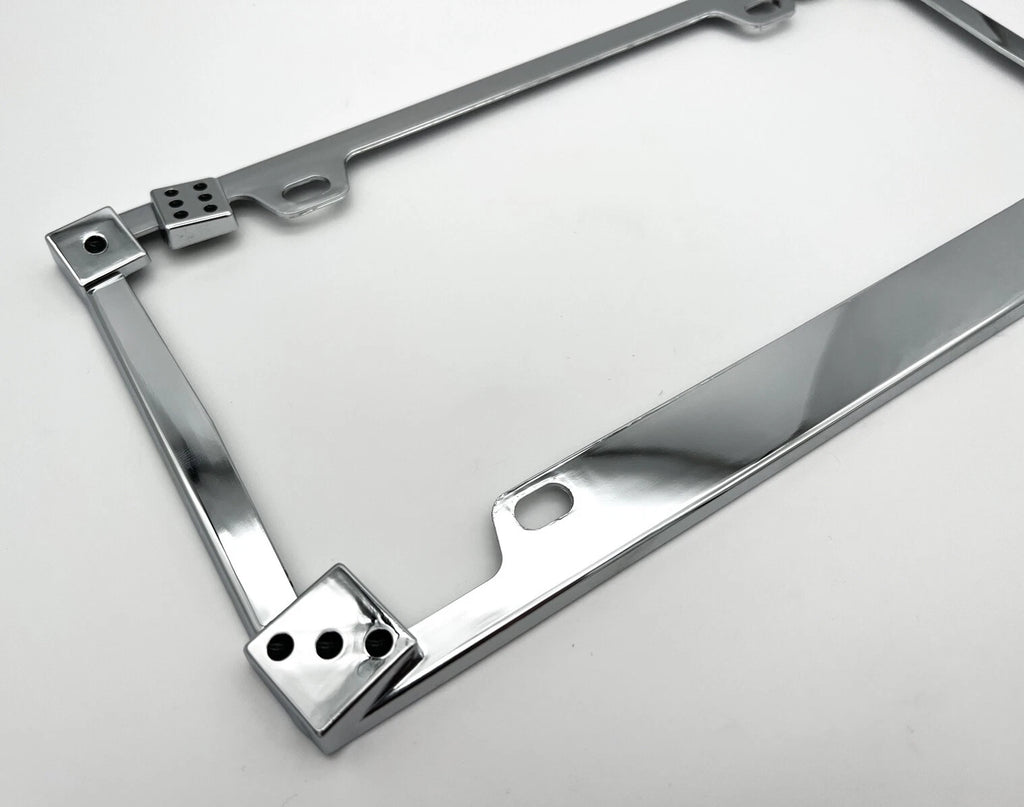 Chrome 3D Dice Metal License Plate Frame for Car Truck SUV (Universal)