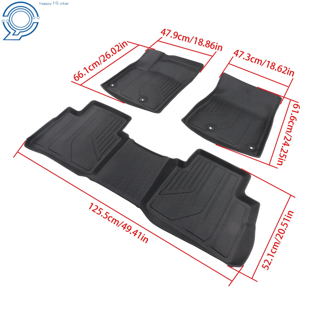 Set of 2 All-Weather 3D Floor Mats Liners for Nissan Rogue (2021–2026)