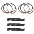 Set of 3 Mower Blades & 2 Belts for Poulan (Replaces B1174368)