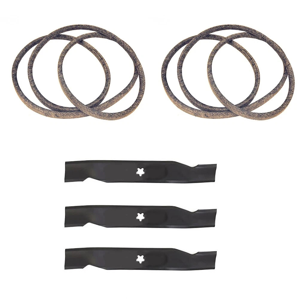 Set of 3 Mower Blades & 2 Belts for Poulan (Replaces B1174368)