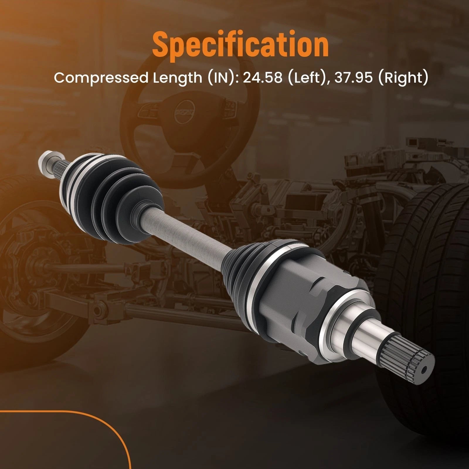 2X Front CV Axle Shaft Set 66-5414 for Scion TC (2011–2016) FWD