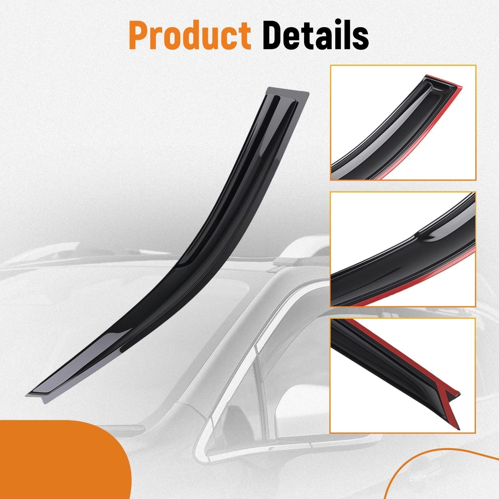 Set of 4 Window Visor Rain Guard Vent for Toyota Camry (1997–2001) Black
