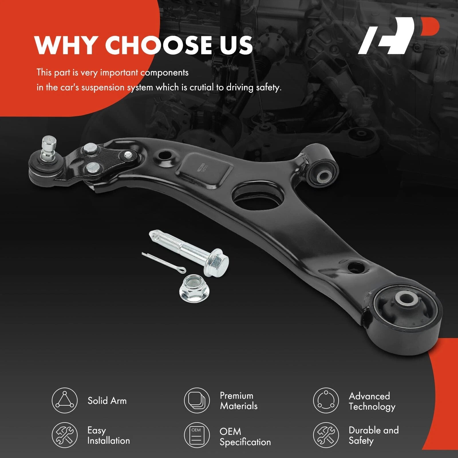 Front Left Lower Control Arm with Ball Joint for Hyundai Sonata (2011-2014)