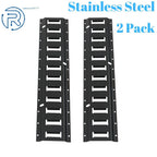 Set of 2 Black Steel E Track Tie Down Rails for Garages Vans Trailers