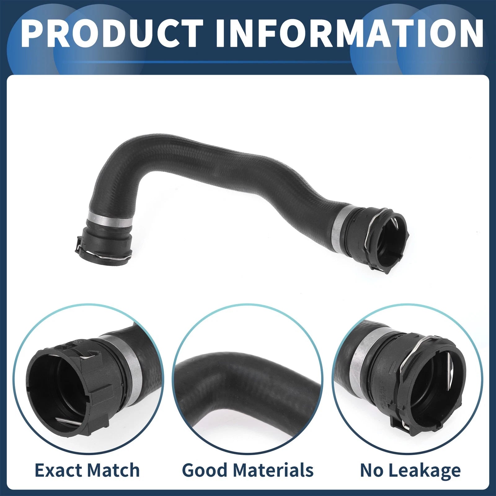 Radiator Hose for Audi A8 Quattro 3.0L (2012–2016) No. 4H0121101AB Black
