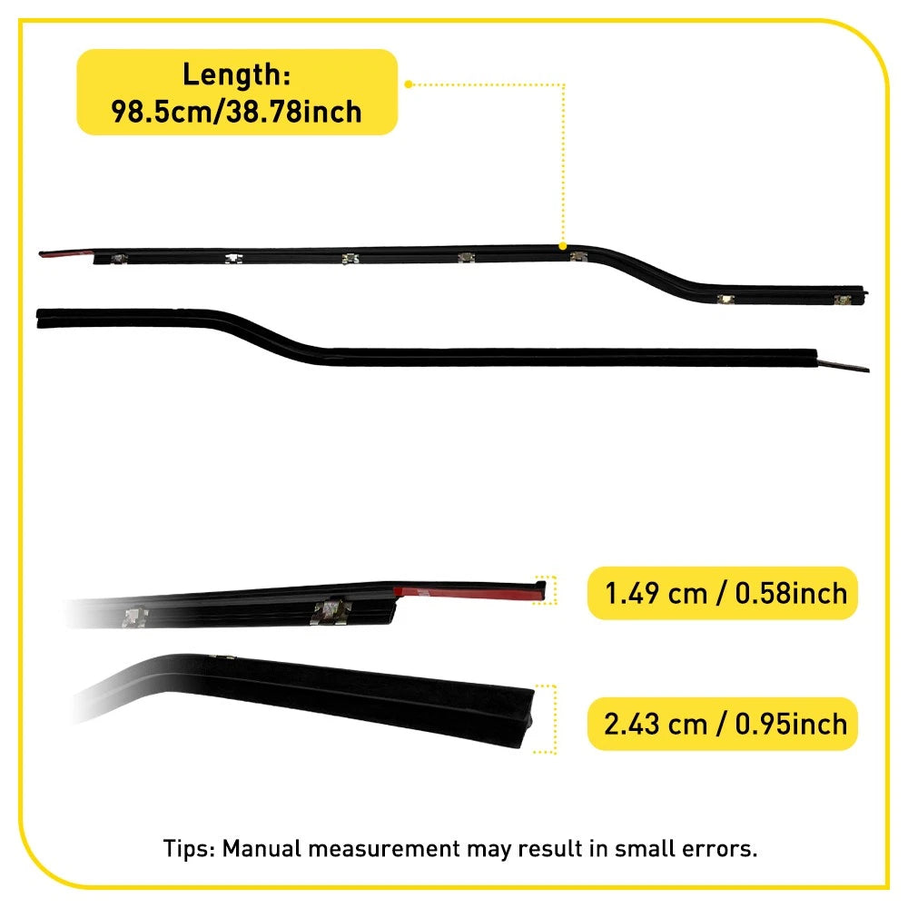 Outer Weatherstrip Door Belt Set for Chevy Tracker Suzuki Sidekick (1989–1998)