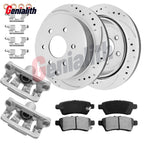 Rear Disc Brake Rotors Calipers + Pads for Nissan Frontier (2005–2022)