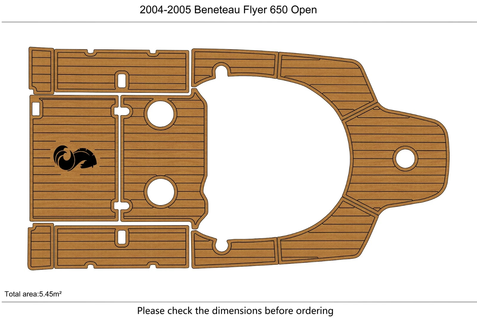 EVA Foam Teak Deck Floor Mat for Beneteau Flyer 650 Open (2004)