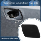 Front Right Washer Nozzle Cover Cap for Volkswagen Touareg (2007–2010) 1 Pcs Black