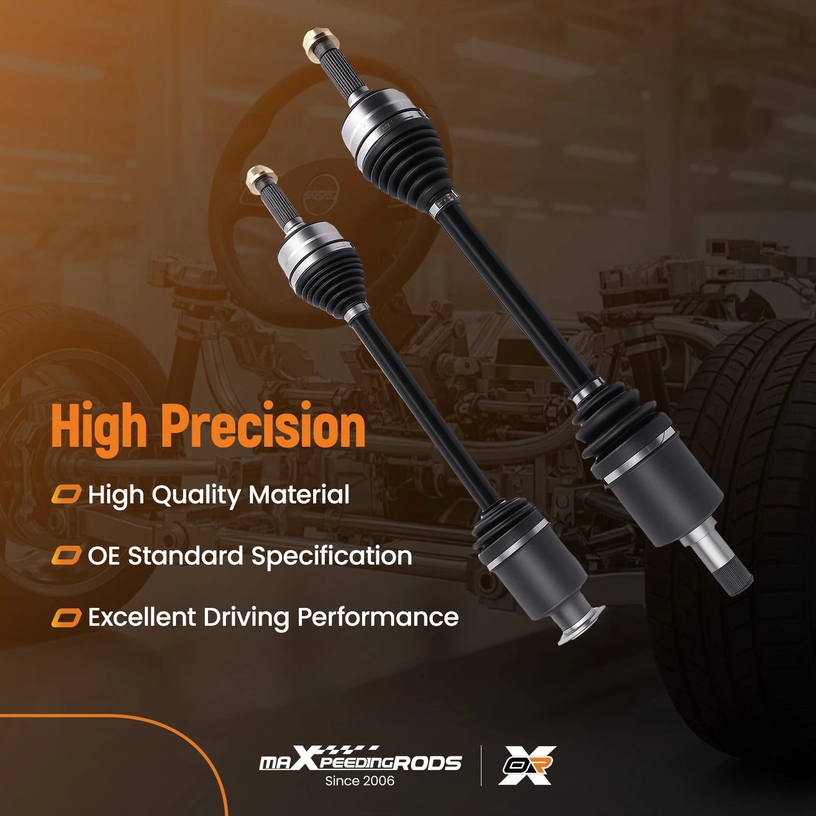 Front Pair CV Axle Joint Shaft for Acura MDX and Honda Pilot (2007–2011)