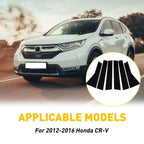 Set of 6 Glossy Black Pillar Post Trim Covers for Honda CR-V (2012–2016)