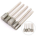 5Pcs 60Grit Diamond Grinding Burrs for Metal Jade Polishing (3-8mm)