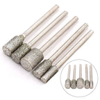 5Pcs 60Grit Diamond Grinding Burrs for Metal Jade Polishing (3-8mm)