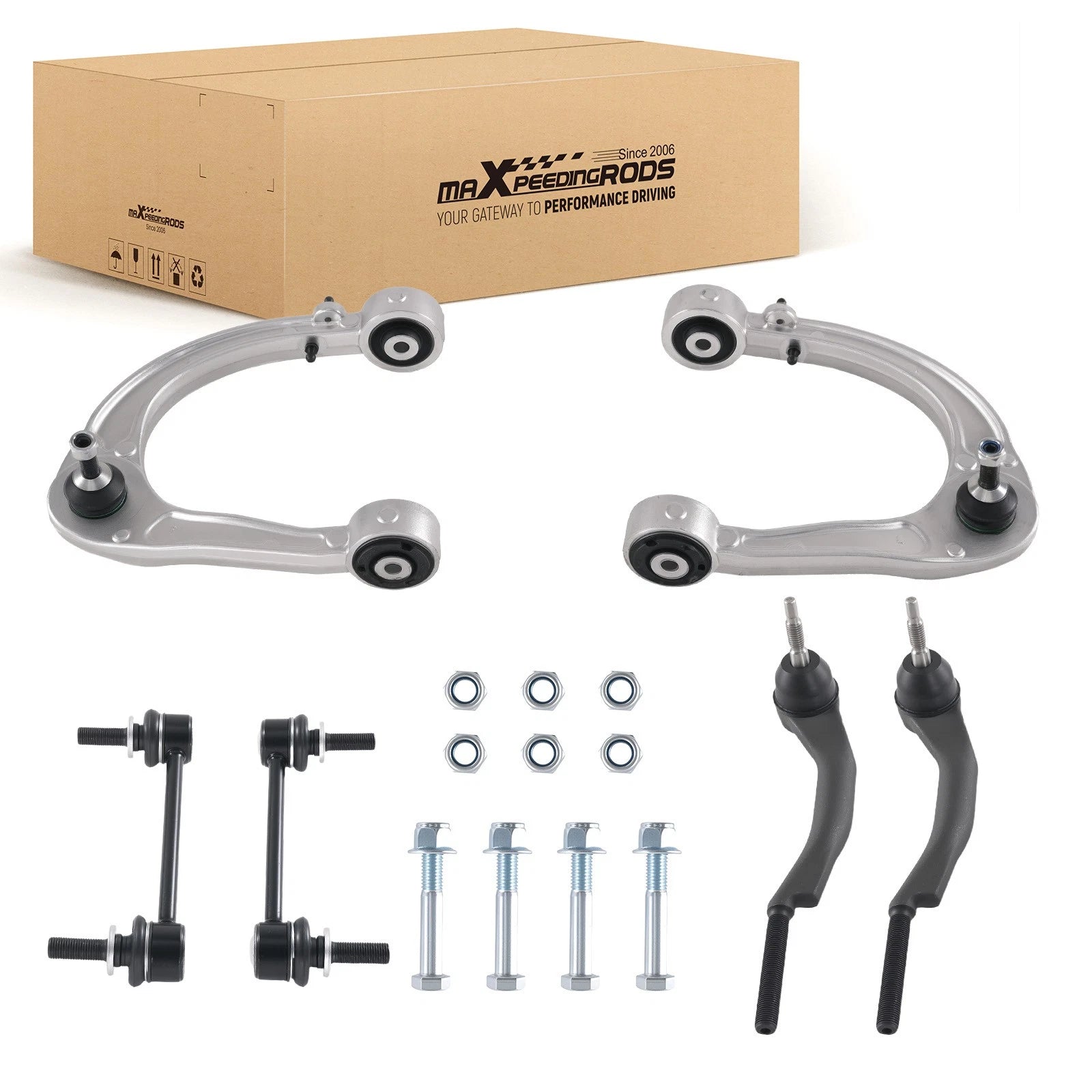 Front Upper Control Arms & Outer Tie Rod End Links for Cadillac CTS (2008–2014)