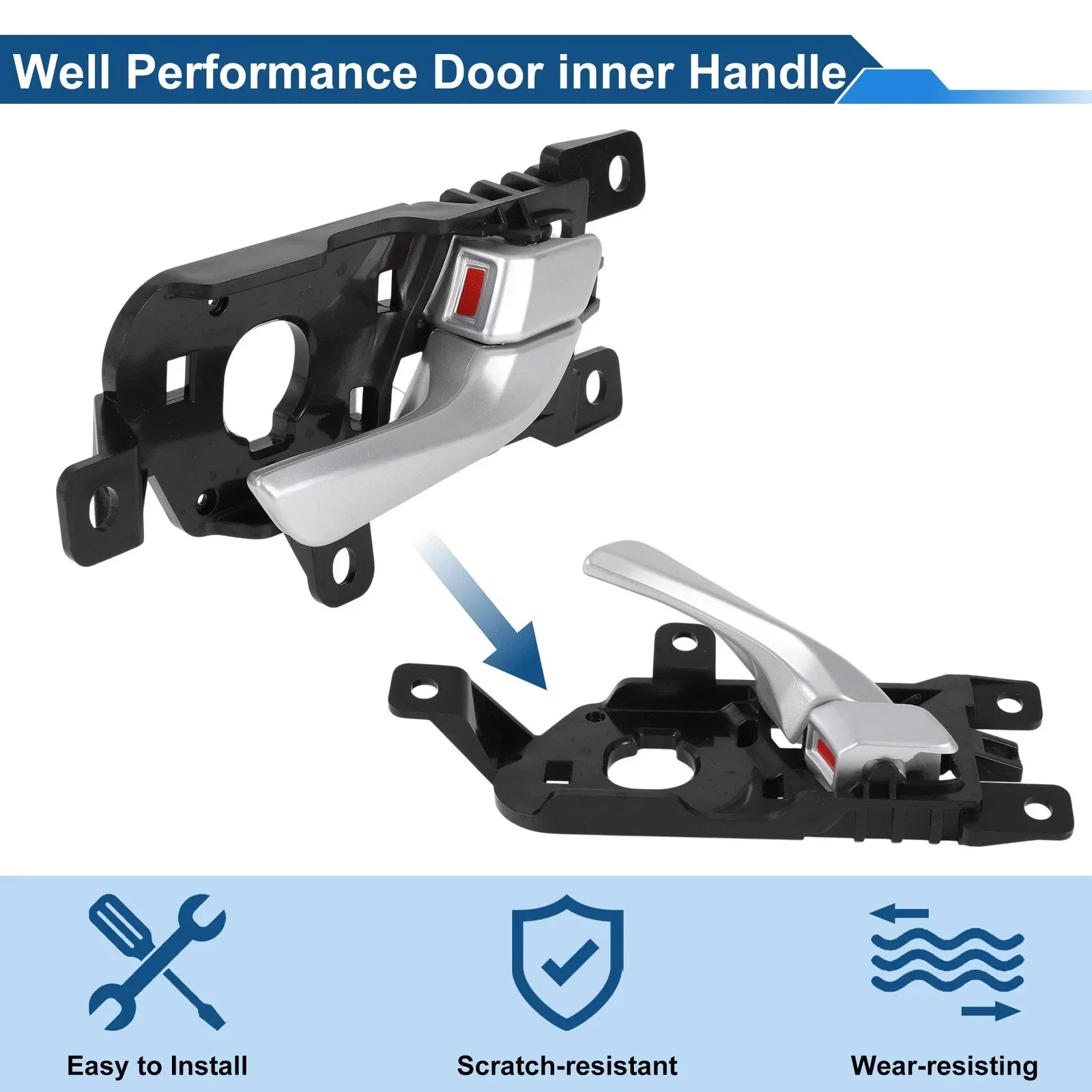 Rear Left Passenger Side Interior Door Handle for Hyundai Santa Fe (2013-2018)