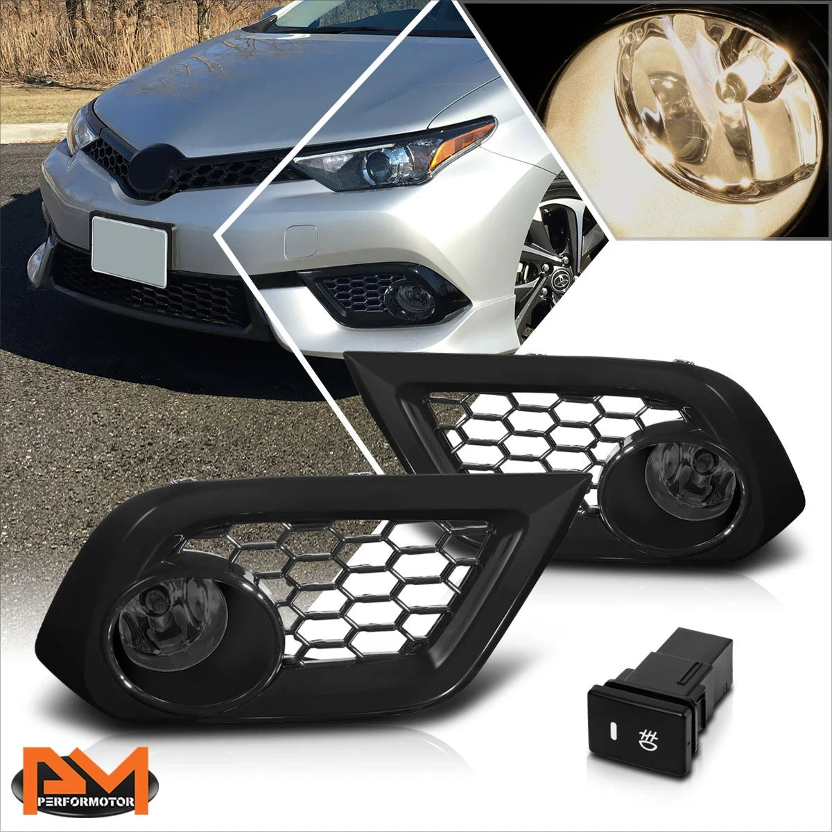 Fog Lights Set of 2 for Scion Toyota Corolla iM (2016–2018) Smoke Lens