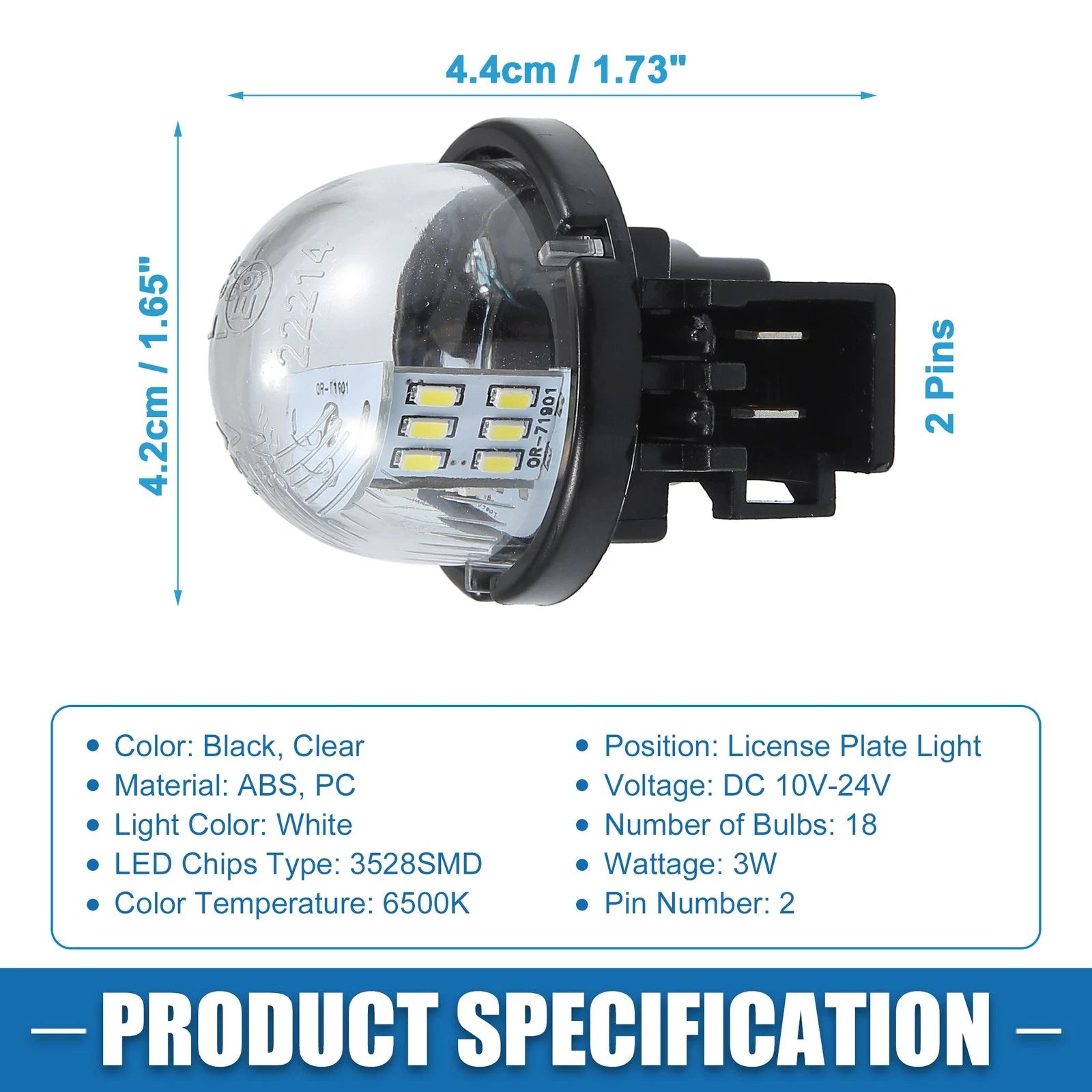 2X 6500K 3528SMD LED License Plate Light for Suzuki Grand Vitara (2006–2014)