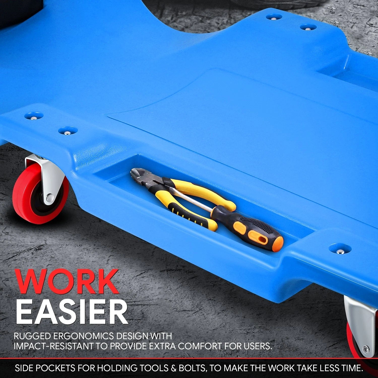 36" Blue Mechanic Creeper for Automotive (200Lbs Load)