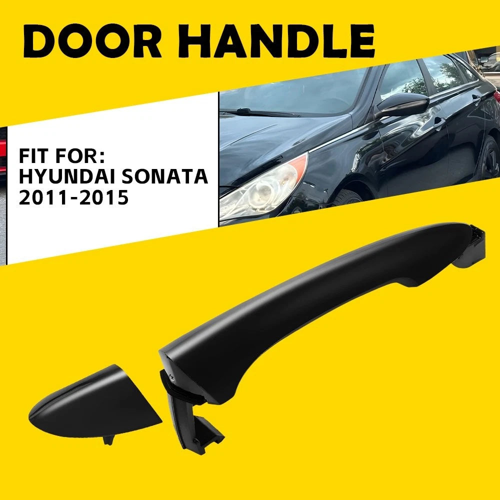 Set of 2 Black Rear Outside Door Handles for Hyundai Sonata (2011–2015)