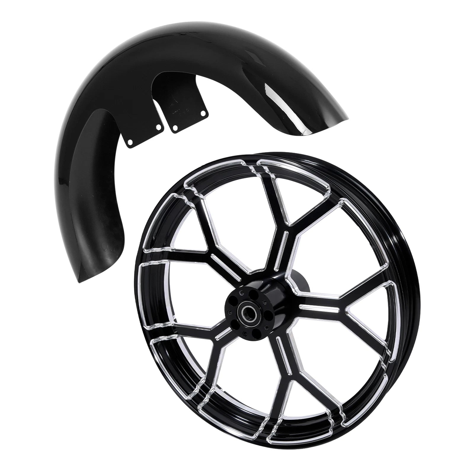 21" Front Wheel Rim & Single Disc Hub & Fender for Harley Street Glide (2008–2013)