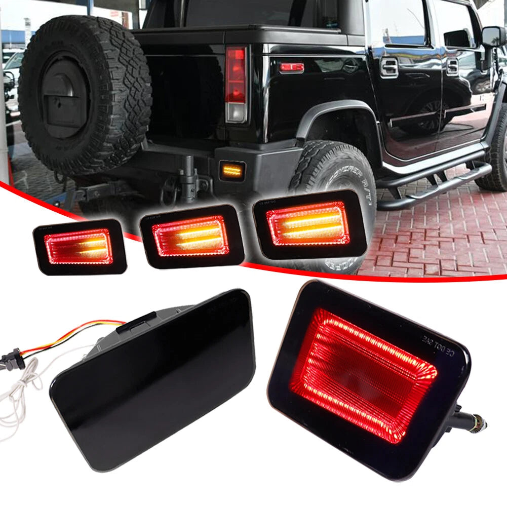 2X Smoked LED Rear Bumper Reflector Lights for Hummer H2 (2005–2009)