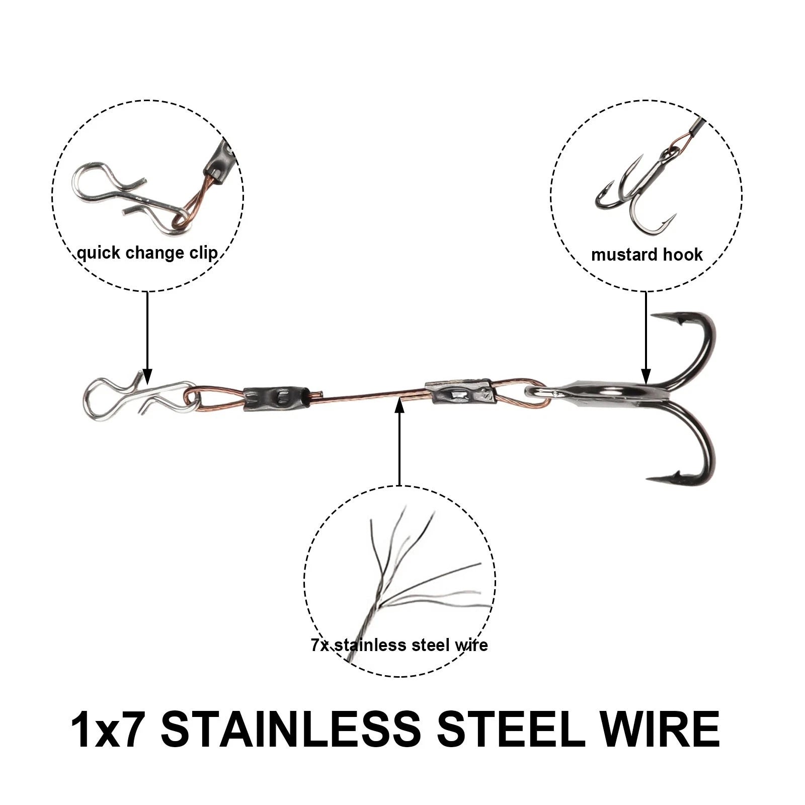 Pike Lure Tool Treble Hooks Set of 4 Stainless Steel