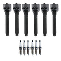 Set of 6 Ignition Coils & U-Groove Spark Plugs for MDX Q7 Charger V6