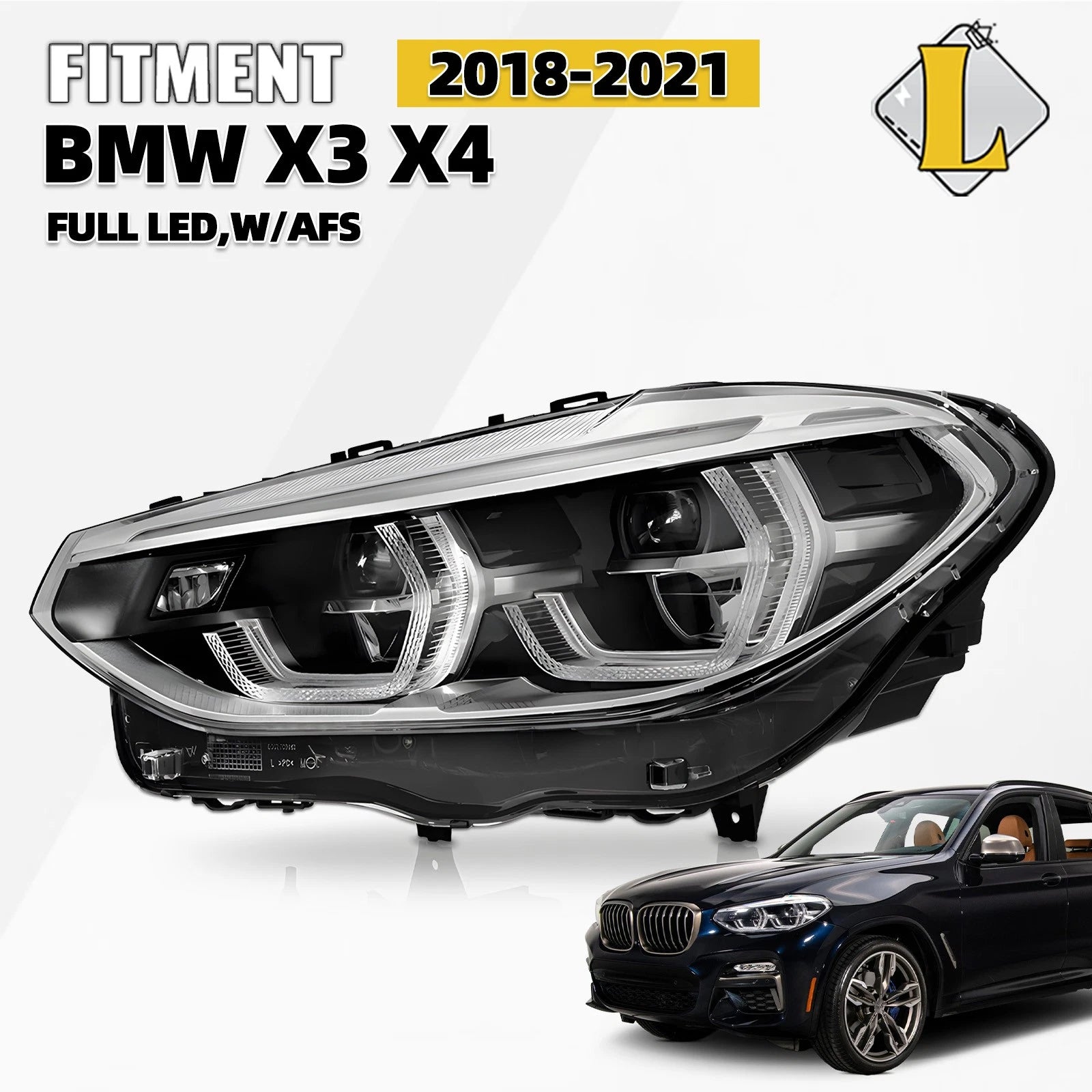 Full LED Headlight w/ AFS for BMW X3 X4 G01 G02 (2018–2021)
