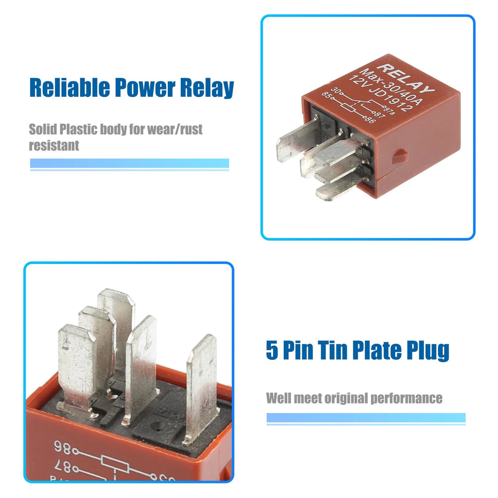 5 Pin Solenoid Relay No. 9098704004 DC 12V 40A for Toyota Echo (2000)