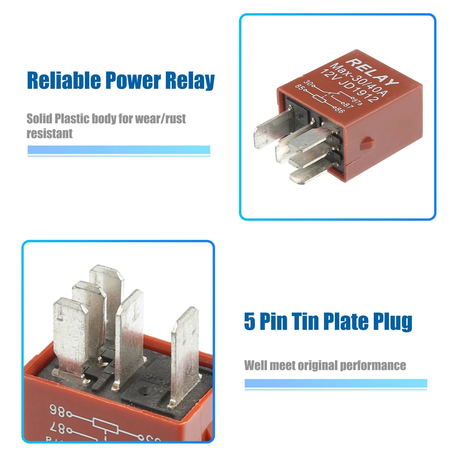 5 Pin Solenoid Relay No. 9098704004 DC 12V 40A for Toyota Echo (2000)