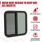 Horizontal Slide Square RV Window with Trim for Cargo Trailer (24" x 22")