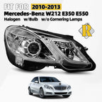 Halogen Headlight Right with Bulbs for Mercedes Benz W212 E350 E550 (2010–2013)