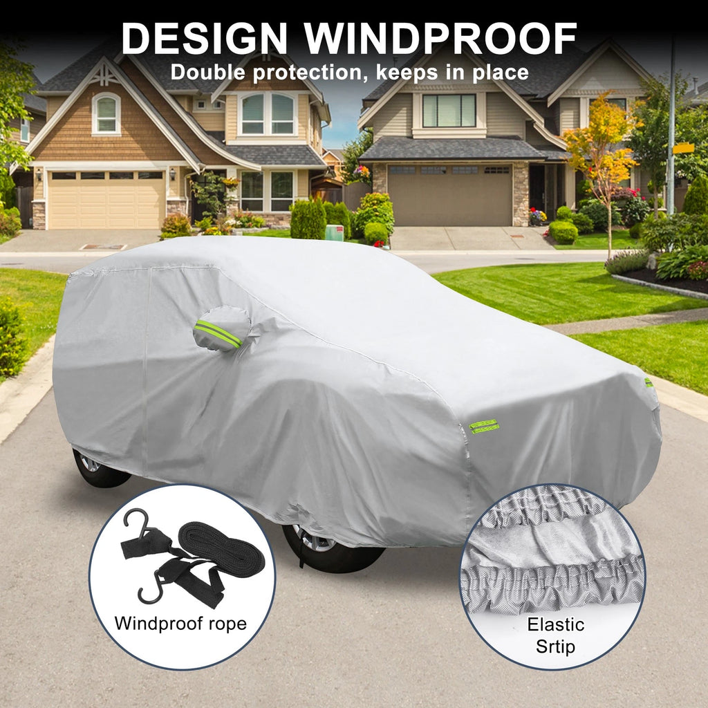 Waterproof Car Cover with Hook for Suzuki Alto (375x148x143cm)