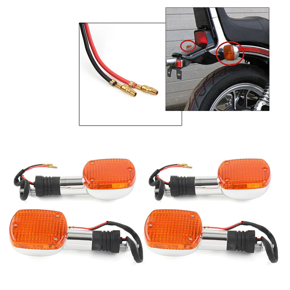 Set of 4 Turn Signal Indicator Lights Amber for Honda Magna Rebel CMX 250 450